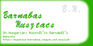 barnabas musztacs business card